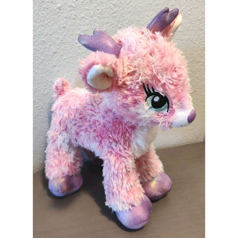 Build A Bear 2016 Pink Glitter Metallic Twinkle Plush  14" Reindeer Deer Holiday